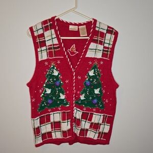 Bobbie Brooks Ugly Christmas Sweater Vest Size Large